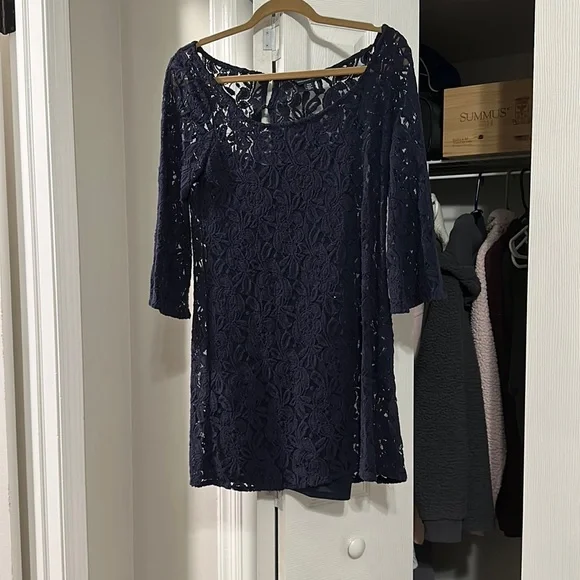 american eagle navy blue dress American eagle outfitters Royal Blue Textured
